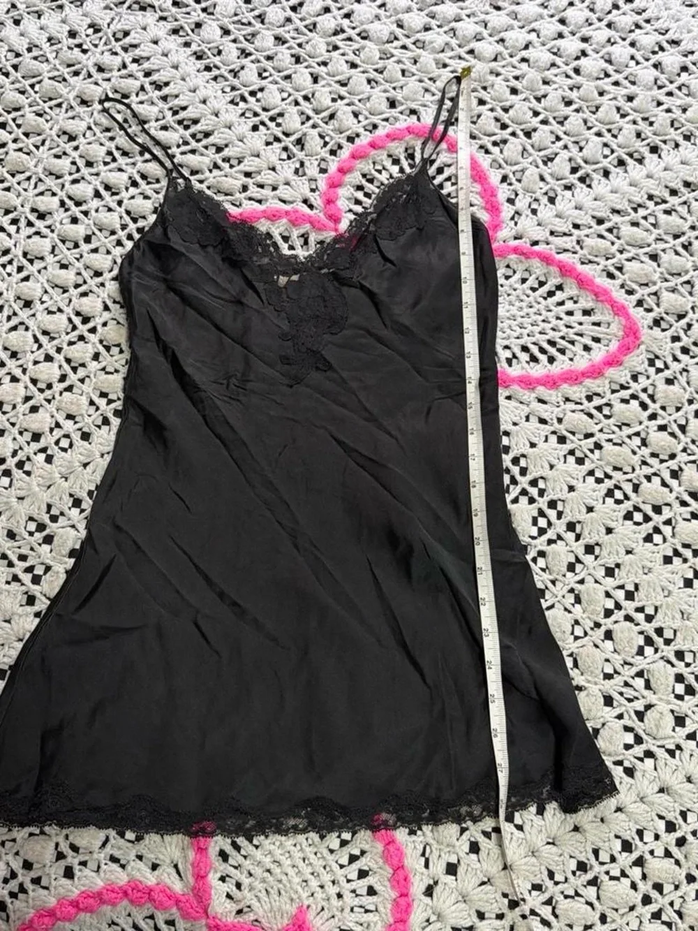 2002 Victorias Secret Black Lace Trim Slip Dress - Women Intimates & Sleepwear